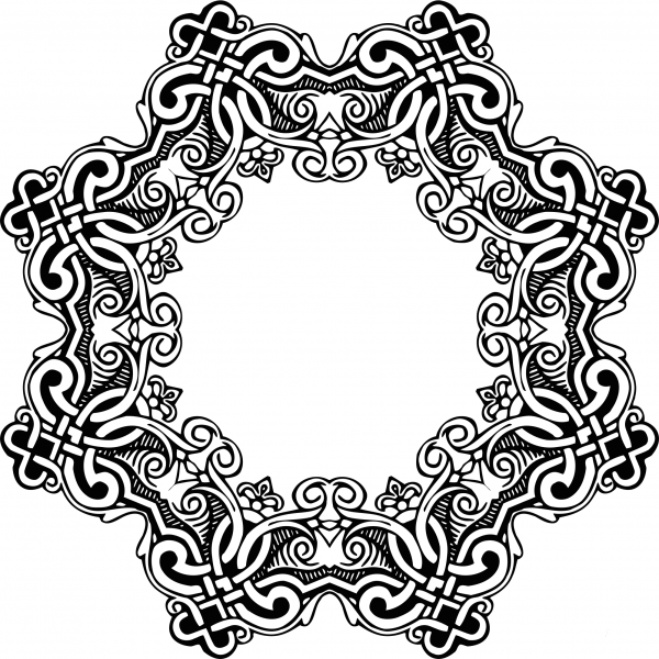 Vintage Octagonal Frame coloring page image