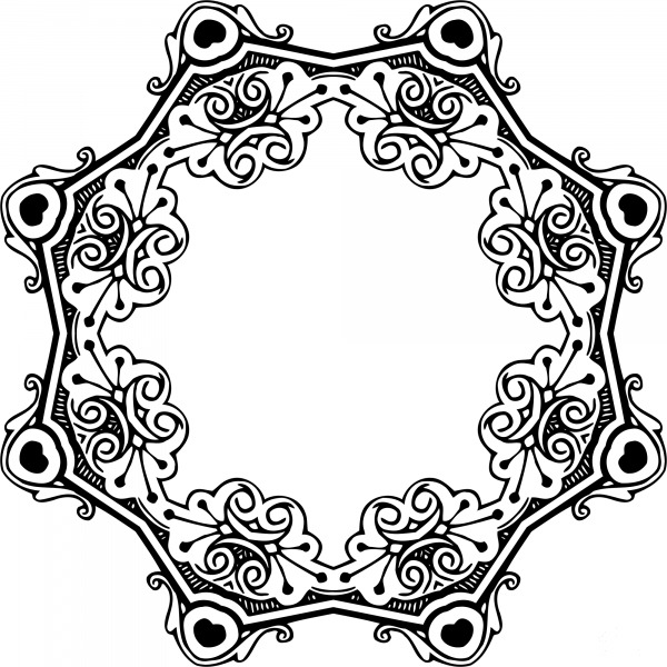 Vintage Octagonal Frame coloring page image