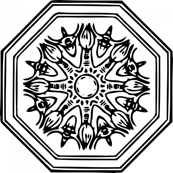 Vintage Octagonal Ornament coloring page image