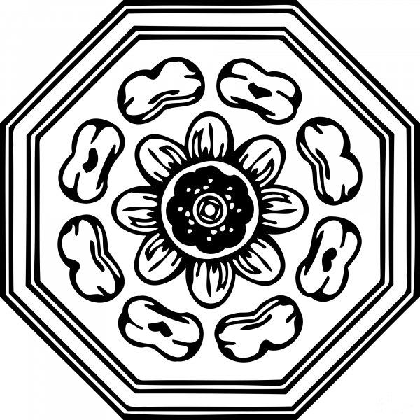Vintage Octagonal Ornament coloring page image