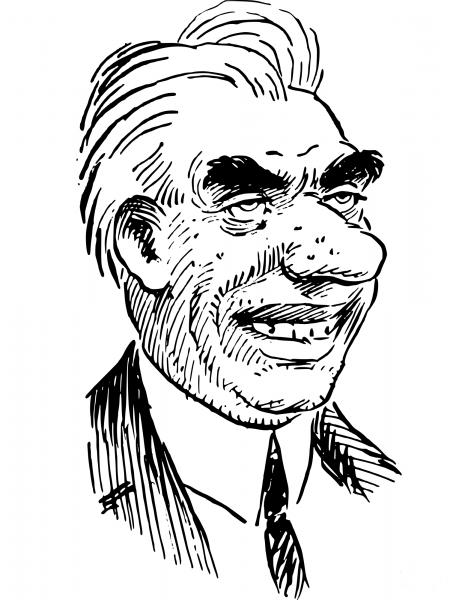 Vintage Odd Mans Head coloring page image