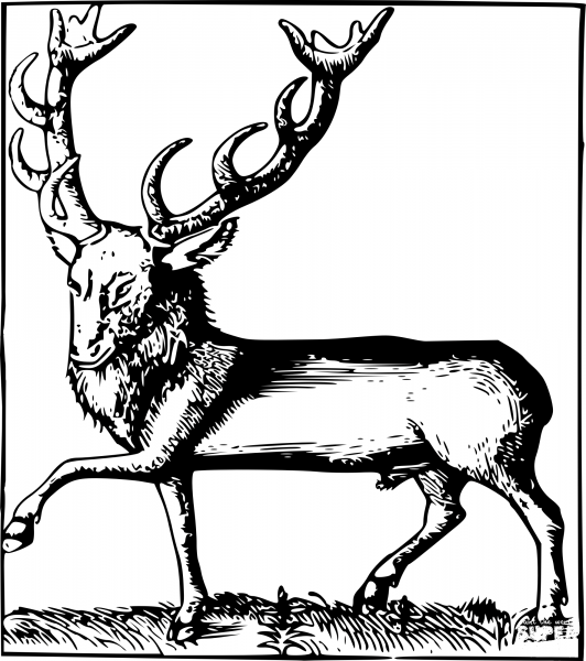 Vintage Odd Reindeer coloring page image