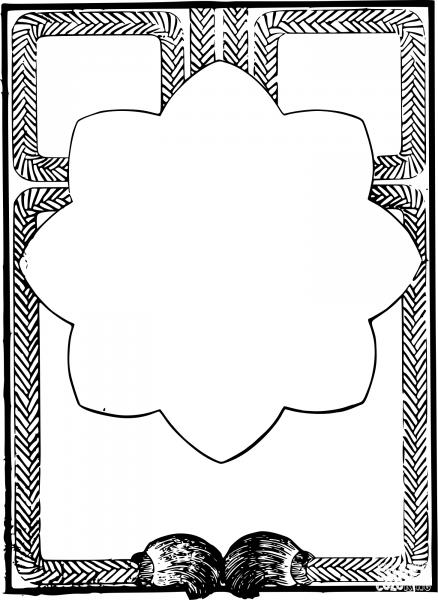 Vintage Old Asian Frame coloring page image