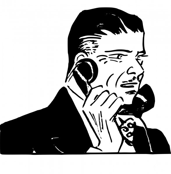 Vintage Old Phone Man coloring page image