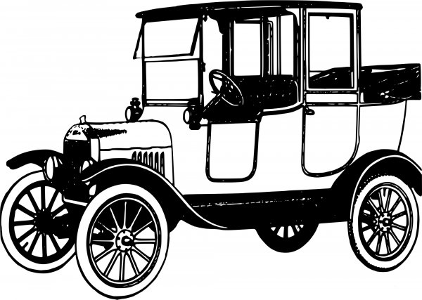 Vintage Old Style Truck coloring page image