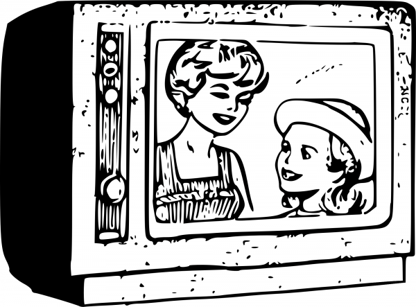 Vintage Old Style Tv coloring page image