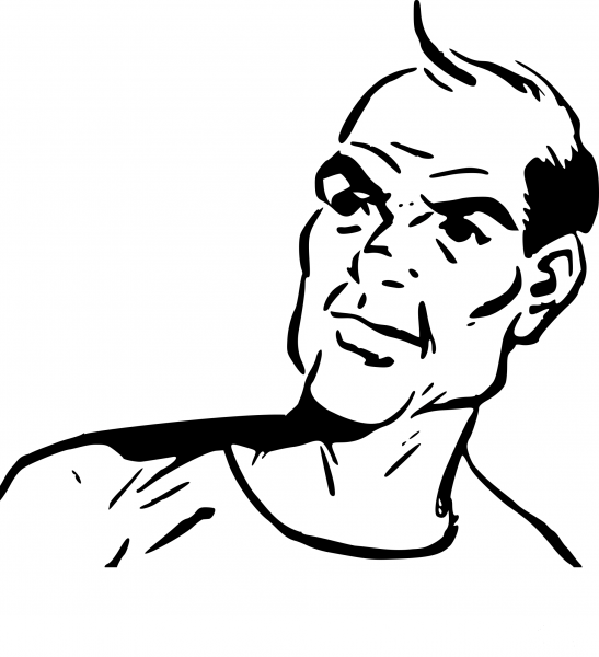 Vintage Older Man in T Shirt coloring page image