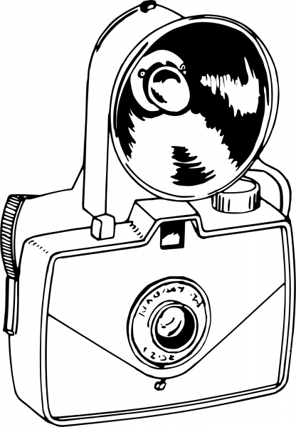 Vintage Oldfashioned Camera coloring page image