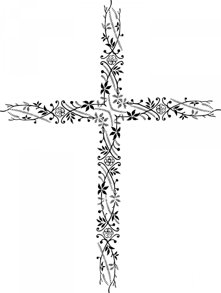 Vintage Ornamental Cross coloring page image