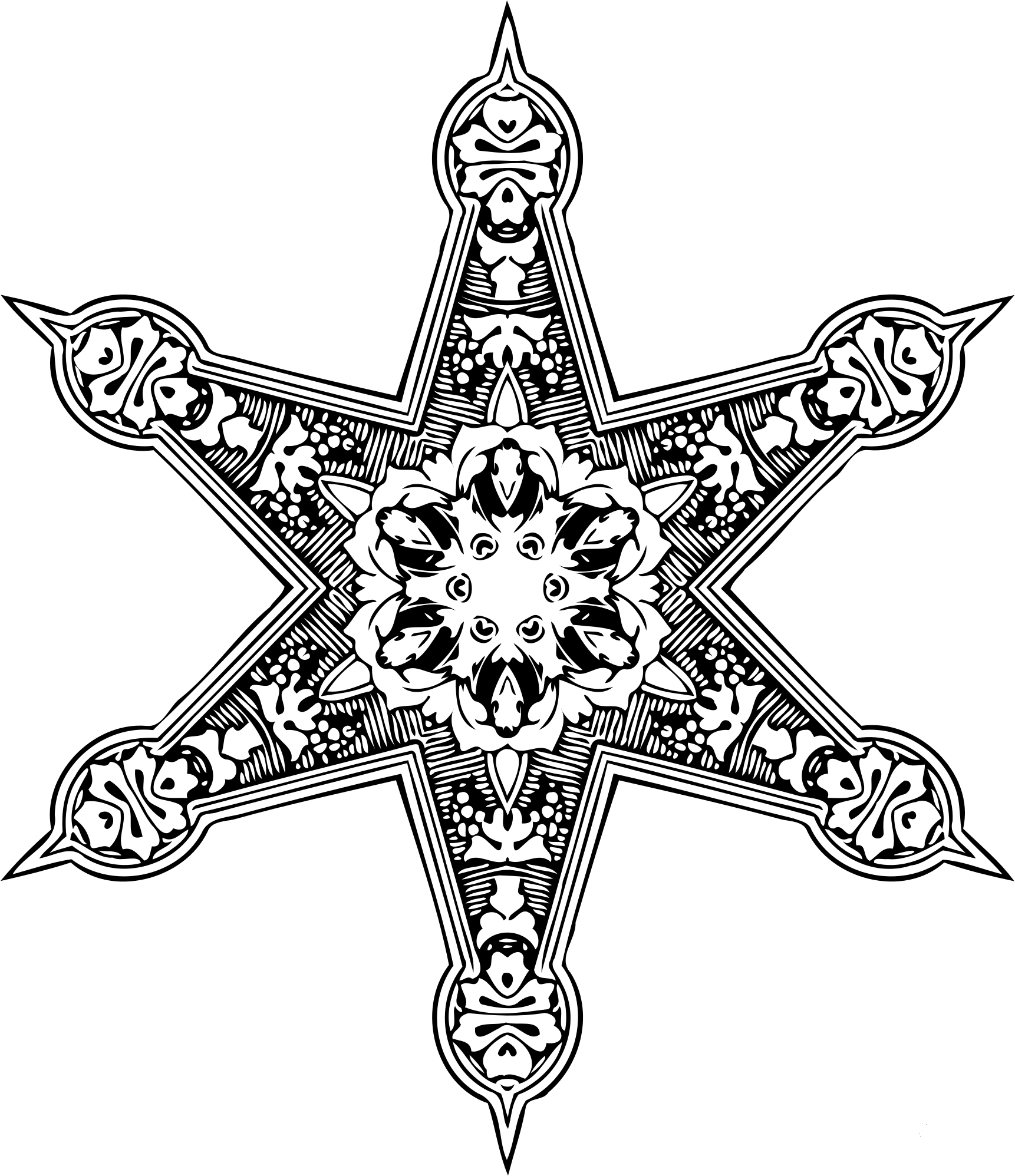 Vintage Ornamental Star coloring page - ColouringPages
