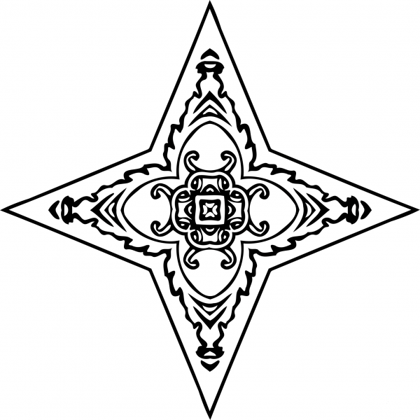 Vintage Ornamental Star coloring page image