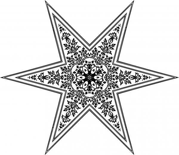Vintage Ornamental Star coloring page image