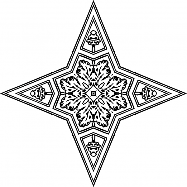 Vintage Ornamental Star coloring page image