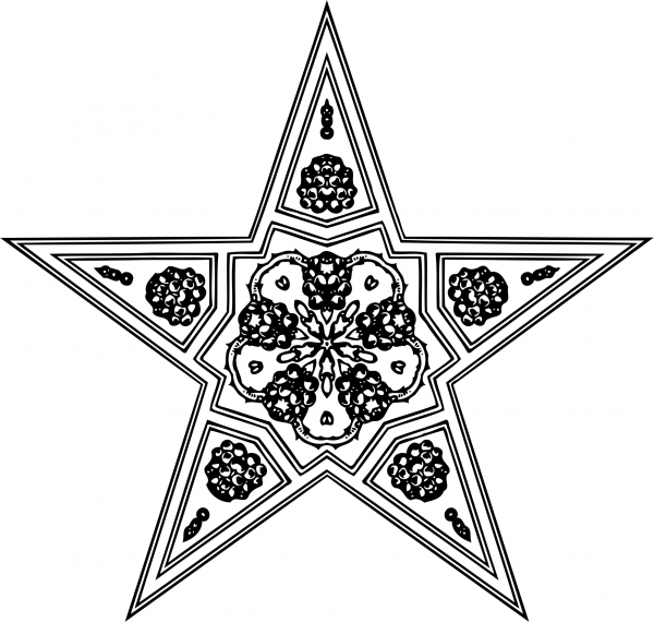 Vintage Ornamental Star coloring page image