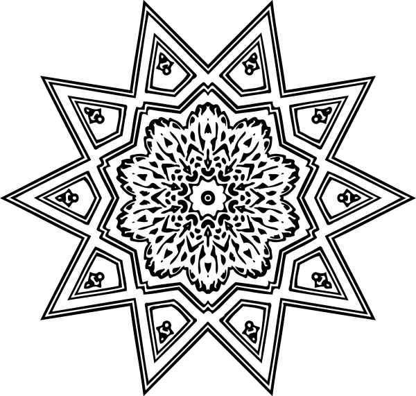 Vintage Ornamental Star coloring page image