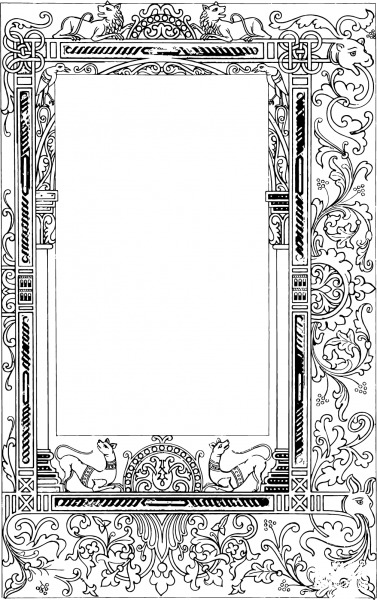 Vintage Ornate Border Frame Line Art coloring page image
