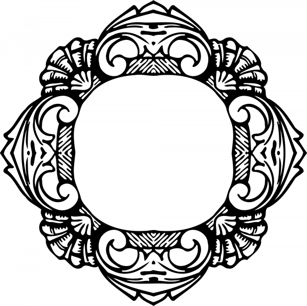 Vintage Ornate Frame coloring page image