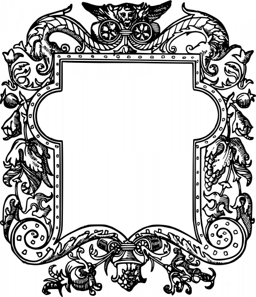 Vintage Ornate Frame coloring page image