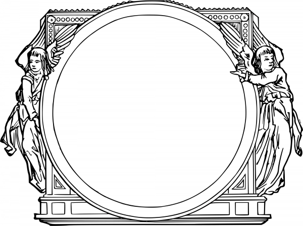 Vintage Ornate Frame coloring page image