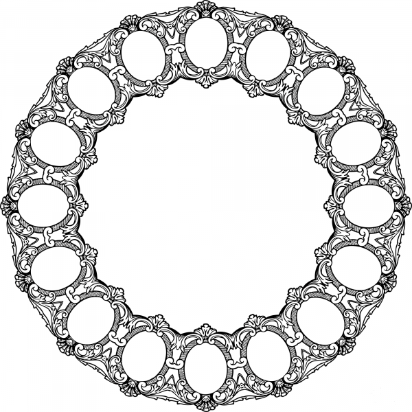 Vintage Ornate Frame coloring page image