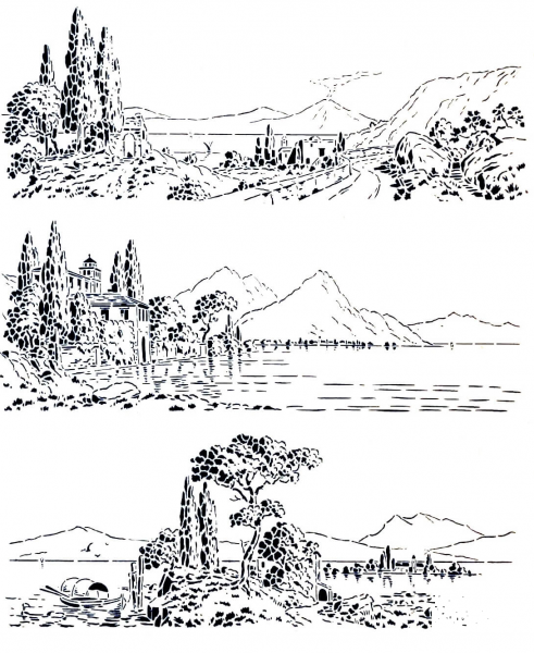 Vintage Outdoor Landscapes  coloring page image