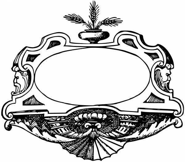 Vintage Oval Frame coloring page image