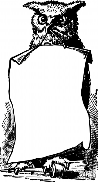 Vintage Owl Frame coloring page image