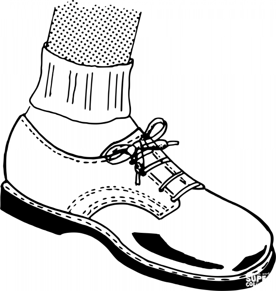 Vintage Oxford Shoe coloring page image