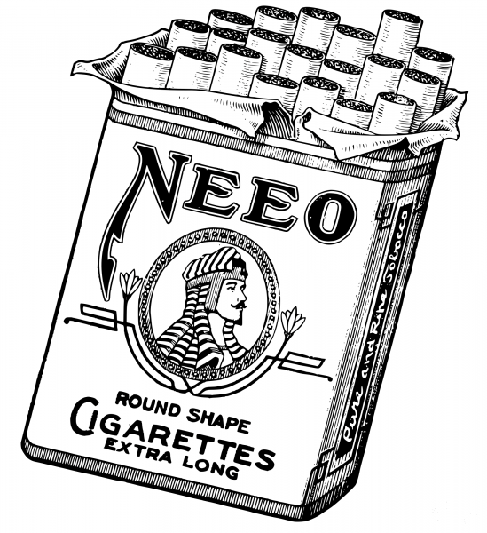 Vintage Pack of Smokes coloring page image
