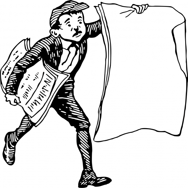 Vintage Paperboy coloring page image