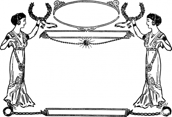 Vintage Peace Ladies Frame coloring page image