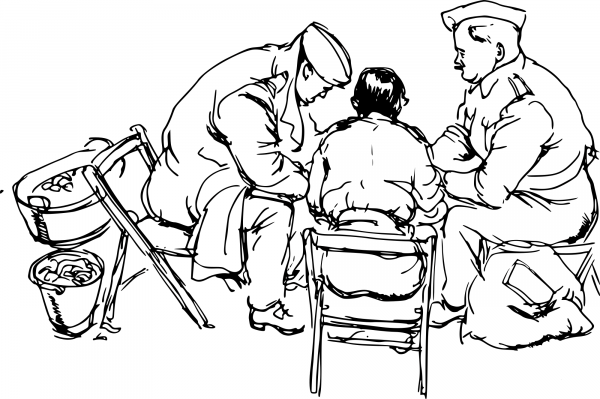 Vintage Peeling Potatoes coloring page image