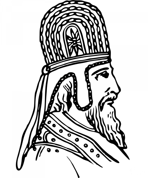 Vintage Persian Royal Headress coloring page image