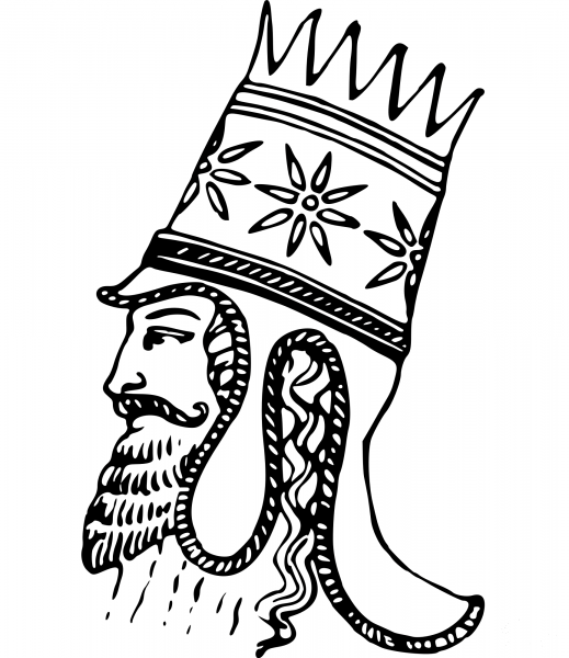 Vintage Persian Royal Headress coloring page image