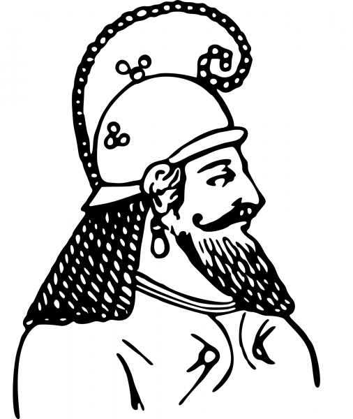 Vintage Persian Royal Headress coloring page image