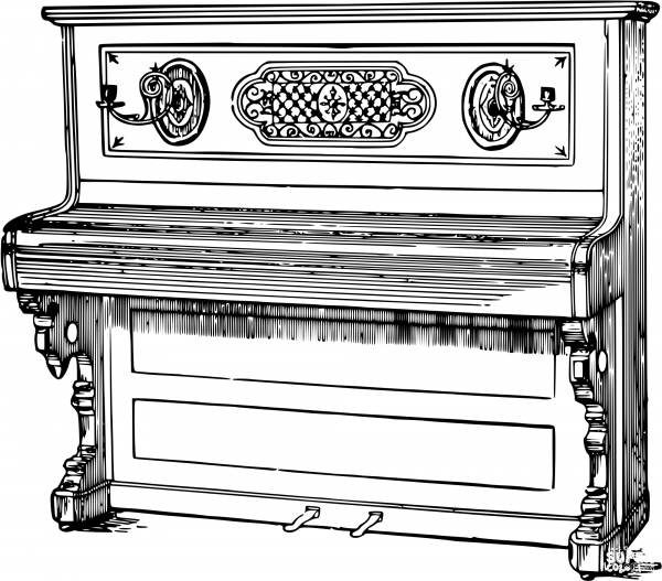 Vintage Piano coloring page image