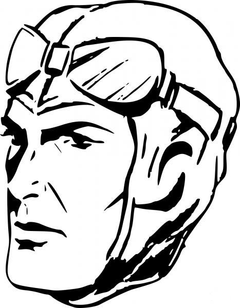 Vintage Pilot coloring page image