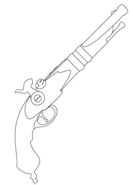 Vintage Pistol coloring page image