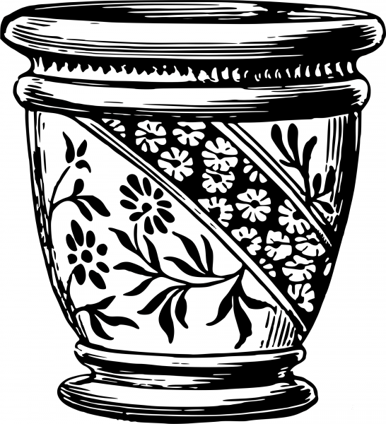 Vintage Plant Pot coloring page image