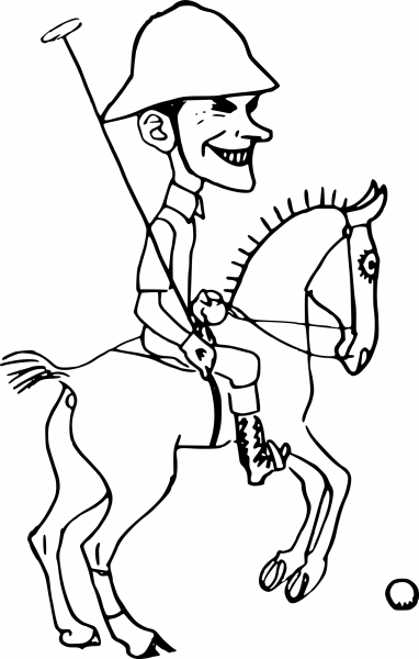 Vintage Playing Polo coloring page image