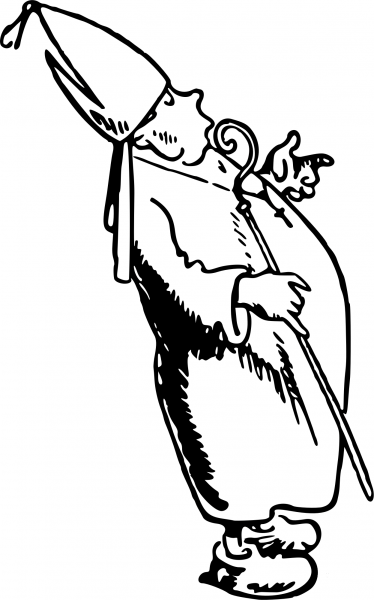 Vintage Plump Bishop coloring page image