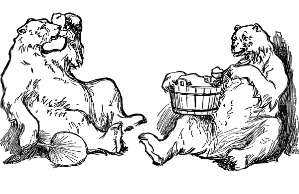 Vintage Polar Bears in Summer coloring page image
