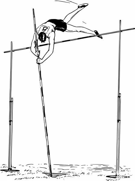 Vintage Pole Vault coloring page image