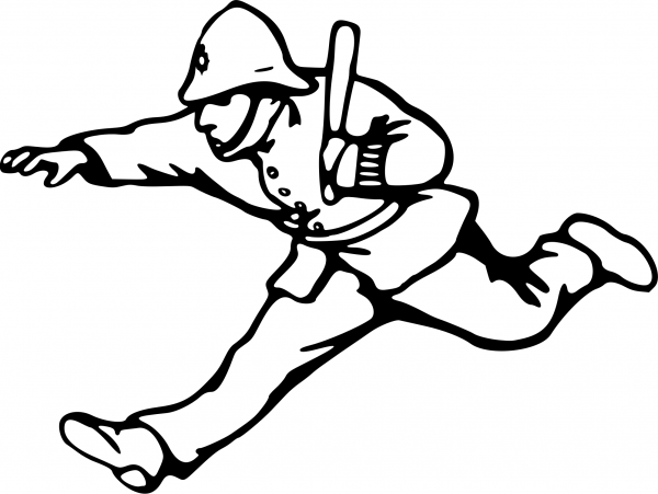 Vintage Policeman coloring page image