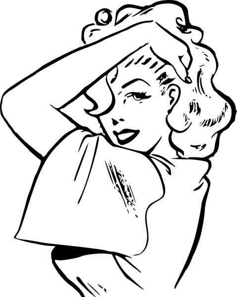 Vintage Posing Woman coloring page image