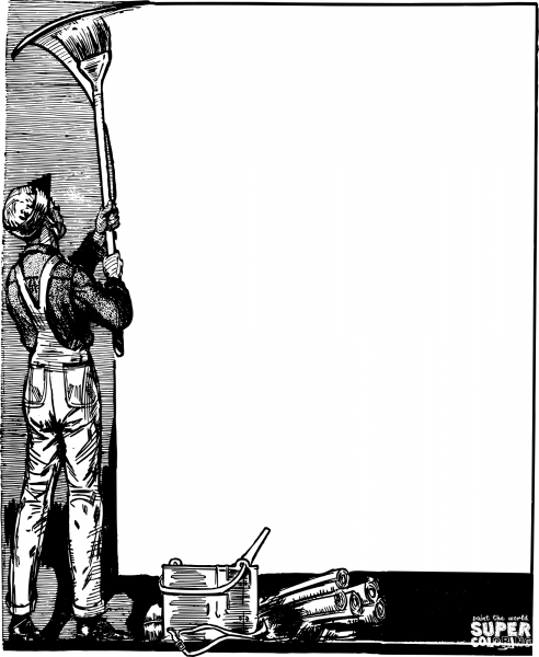 Vintage Poster Pasted up Frame coloring page image