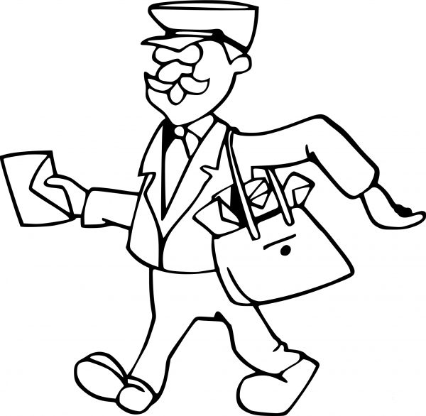 Vintage Postman coloring page image