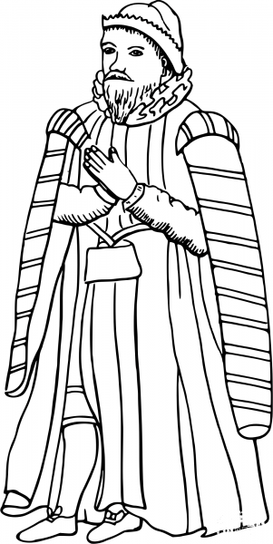 Vintage Praying Man coloring page image