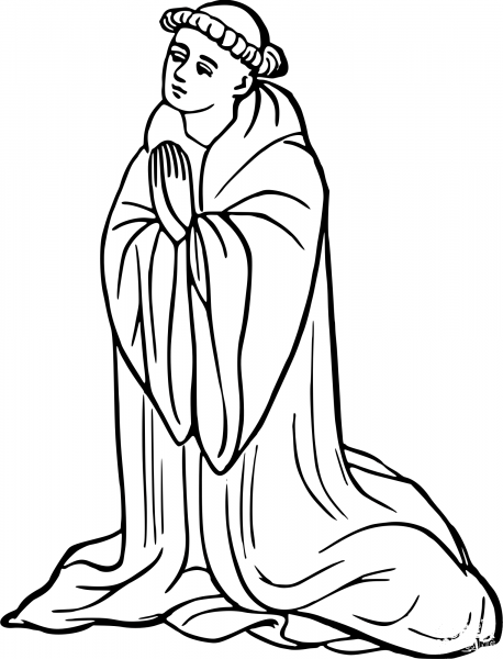 Vintage Praying Man coloring page image