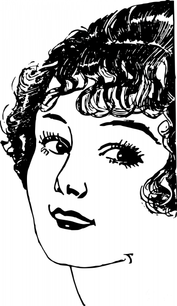 Vintage Pretty Ladys Face coloring page image